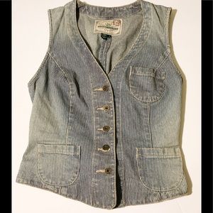 Ralph Lauren Women’s Striped Denim Vest Size S